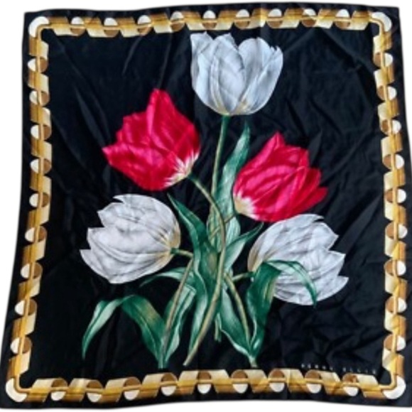 Perry Ellis Accessories - Perry Ellis square vintage floral silk scarf